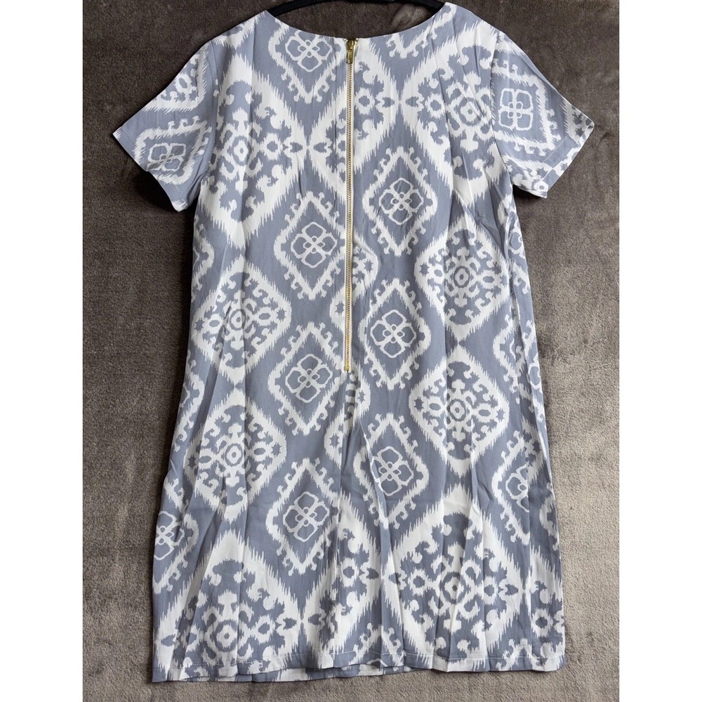 Lulus Shift Mini Dress Womens Small Give Me a Print Light Slate Gray Round Neck - Picture 5 of 12